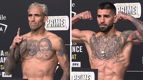 UFC 317 main event weigh-in video: Ilia Topuria vs. Charles Oliveira