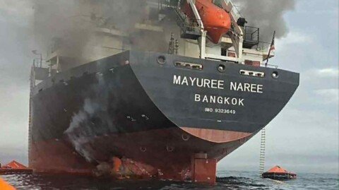 Oil back near $100 after ships hit