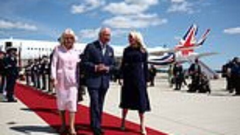 King arrives in US for state visit: Charles and Camilla’s plane lands at Joint Base Andrews before they head to meet Trump and First Lady at White House