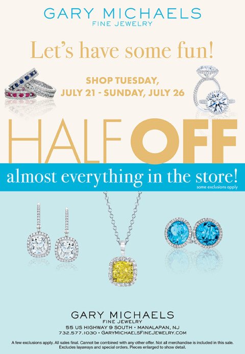 Gary Michaels Fine Jewelry Exclusive Half-Off Summer Event
