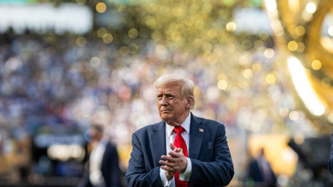 Trump ‘Awkwardly’ Stays In Spain’s World Cup Trophy Shot As SBS Host Says He ‘Can Be Edited Out’