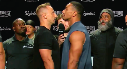 Vitaly and Larry Wheels weigh in almost 50lb apart ahead of Brand Risk Promotions fight